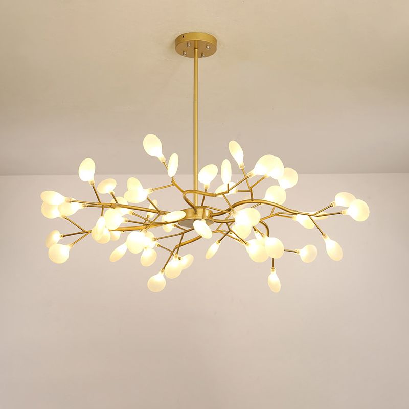 Firefly Shade Living Room Chandelier Light Acrylic Nordic LED Suspension Lighting in Gold