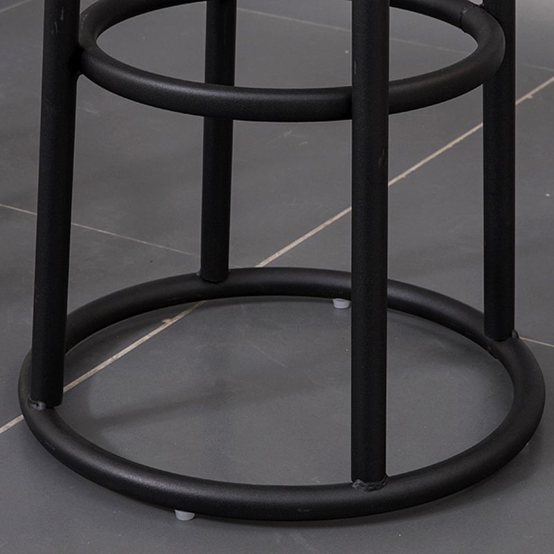Modern Round Bar Stool Footrest Backless Counter and Bar Stool with Iron Legs