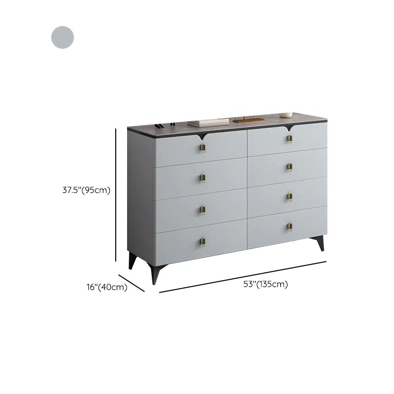 Contemporary Storage Chest Stone Dresser with 3/4/5/6/8 Drawers , 15.6 Inch Width