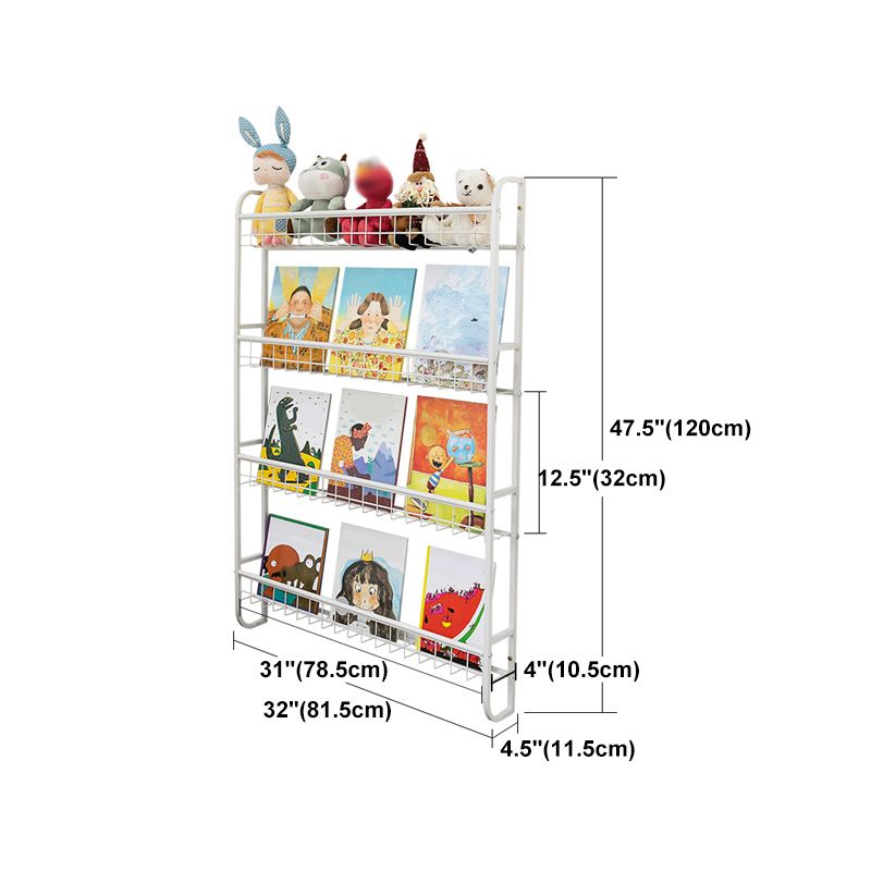 Modern Style Bookshelf Wall Mounted Metal Bookcase for Kid Room