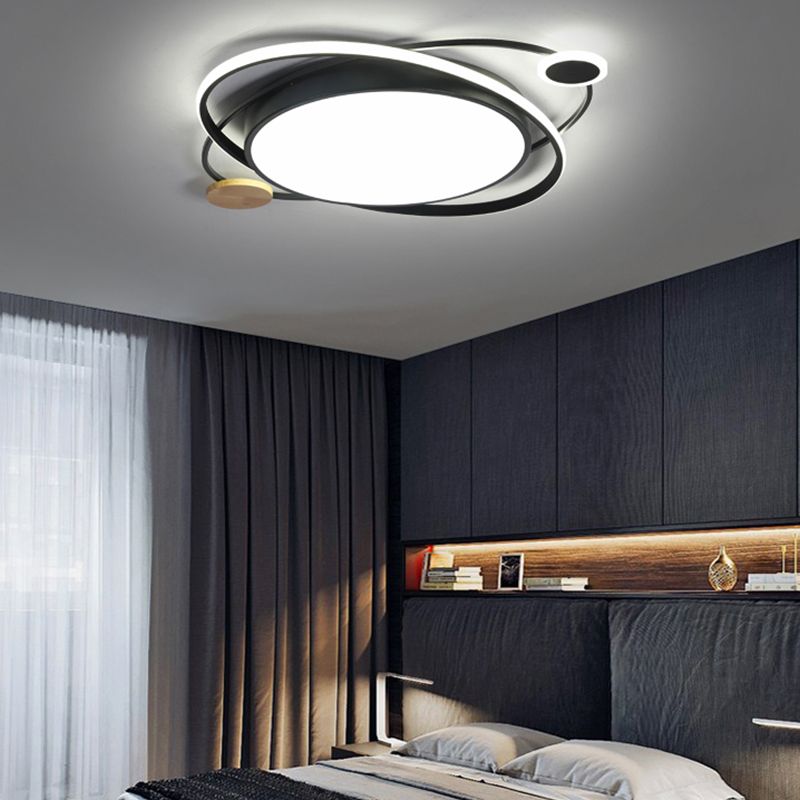 Modern Style Round Shape Ceiling Fixtures Metal 3 Light Flush Ceiling Light Fixtures
