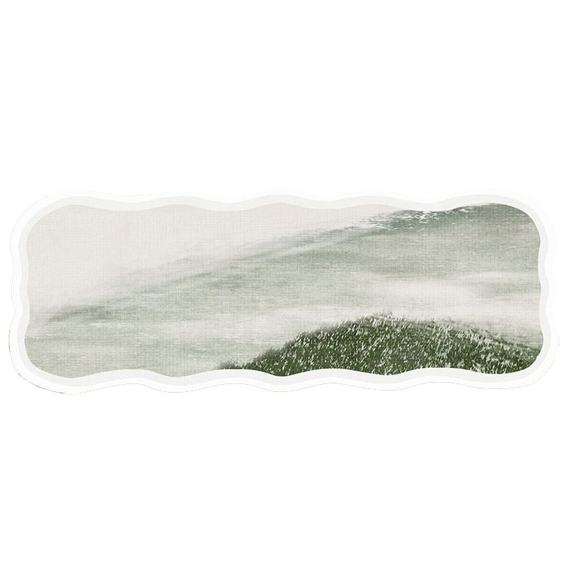 Light Green Simple Rug Polyester Graphic Rug Stain Resistant Rug for Home Decor