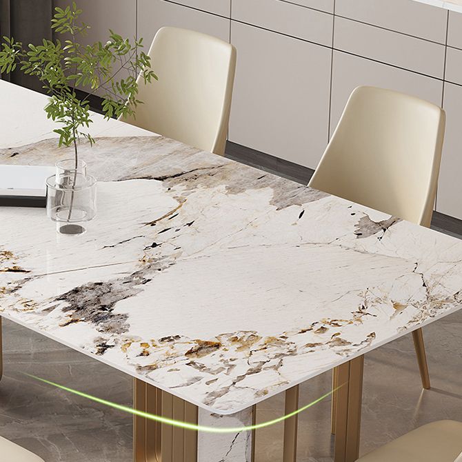 Nordic Dining Set 1/4/5/7 Pieces Rectangle Stone Dining Table for Dining Room