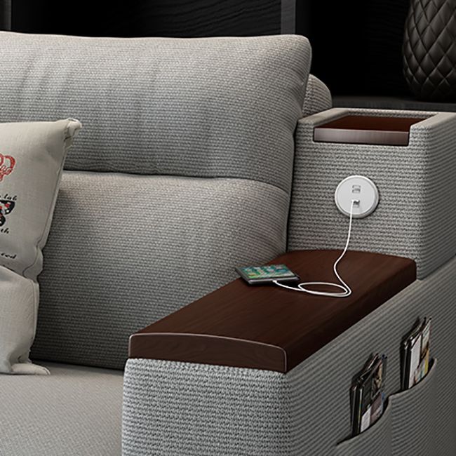 Contemporary Futon Sleeper Sofa Square Arms Futon and Mattress with Storage