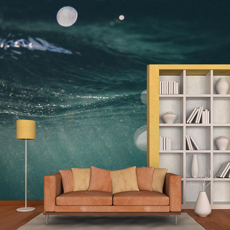 Mysterious Seabed Wall Mural Modern Style Mildew Resistant for Bedroom