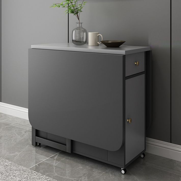 Modern Style Traditional Height Dining Set with Drop Leaf Table and Trestle Base for Home Use