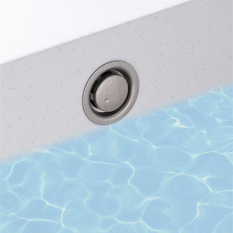 Modern Style Kitchen Sink Overflow Hole Design Drop-In Quartz Kitchen Sink in White