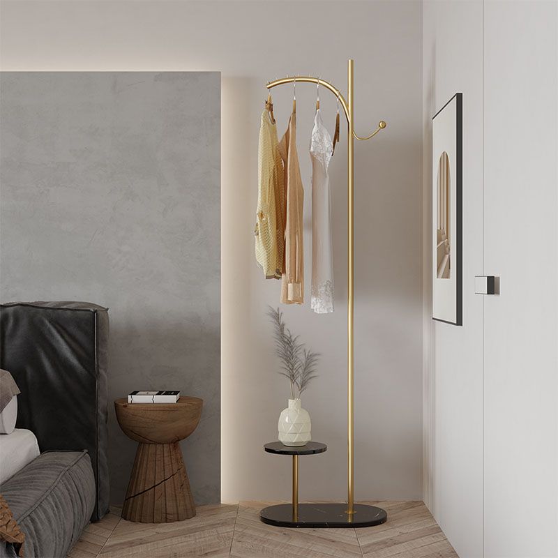 Modern Metal Hall Stand Storage Shelf Entryway Kit Hooks Hall Tree