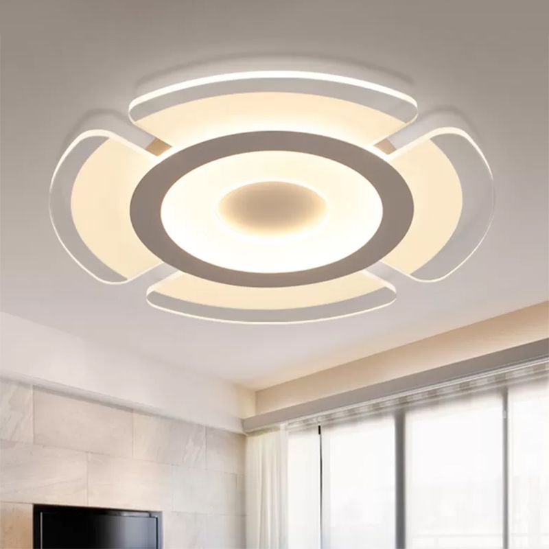 8 "/16.5" /20.5 " Wide Simple Floral Flush Soffish LED Flush Montaggio Lampada a Warm / White Light
