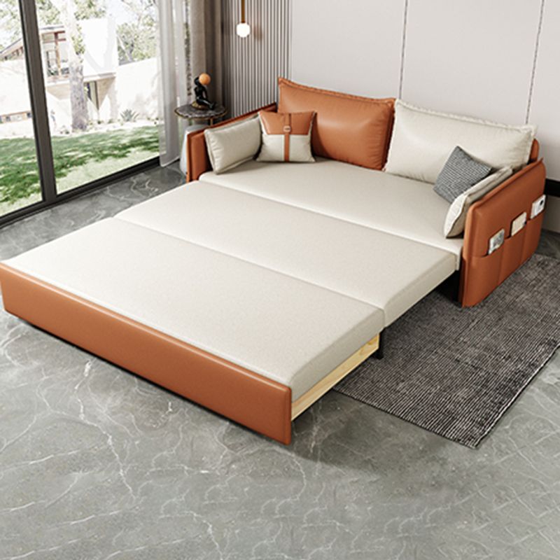 32" Wide Scandinavian Sleeper Sofa Futon Faux Leather Sleeper Sofa