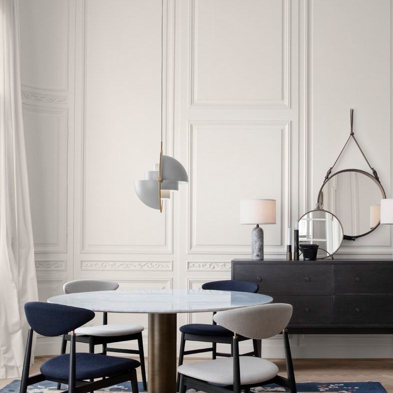 Contemporary Shaded Hanging Light Fixture Metal Living Room Ceiling Pendant Light