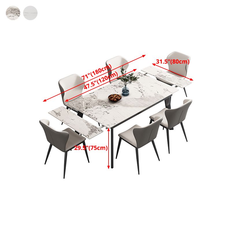 4-foot Stone Dining Site Table Modern Style Drop-Leaf Dining Table for Dining Room
