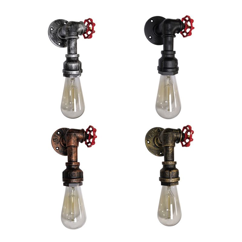 Iron Valve Handle Wall Mount Light Industrial Single Corridor Wall Lighting Fixture