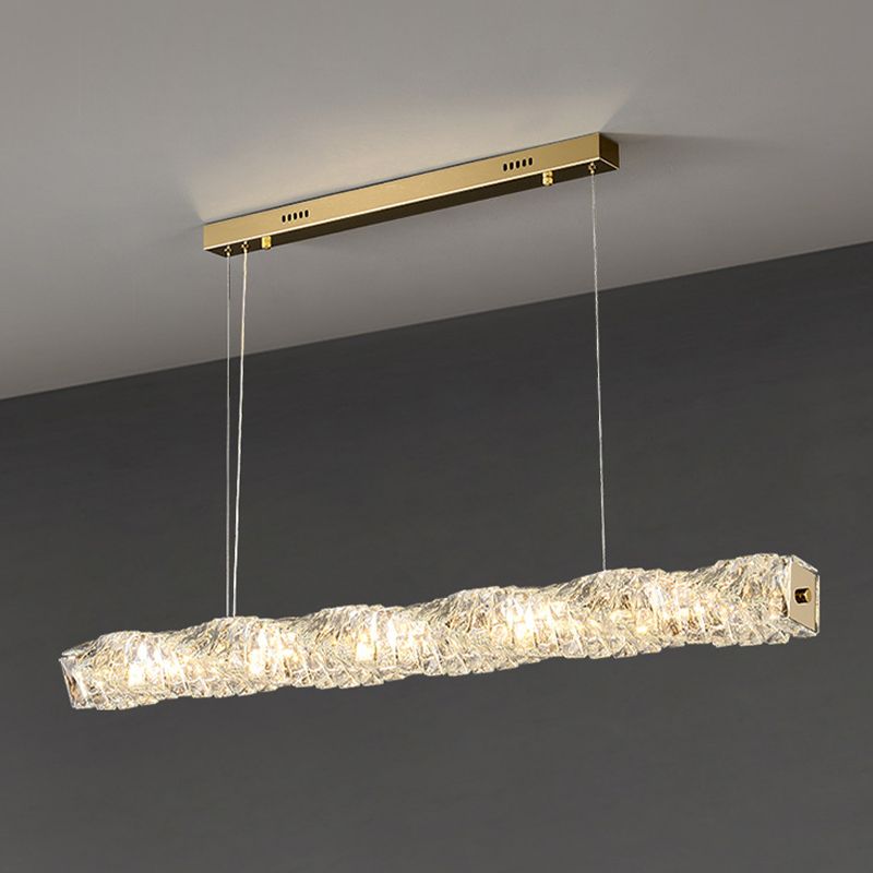 Single Modernism Chrome/Golden Ceiling Light LED Crystal Kitchen Island Lighting for Foyer