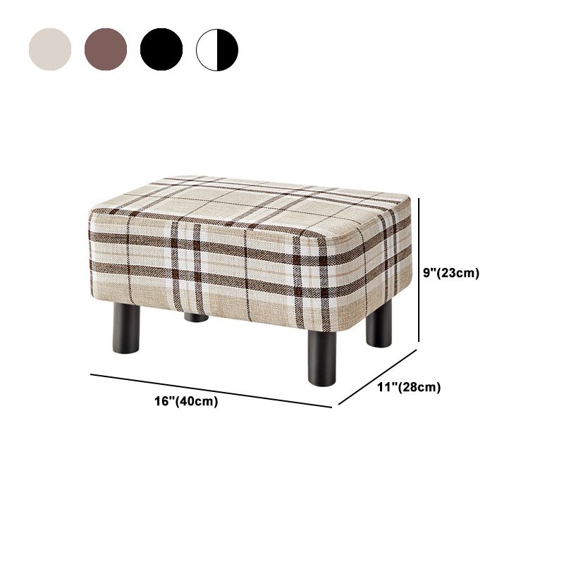 Contemporary Ottoman Faux Leather Upholstered Rectangle Ottoman