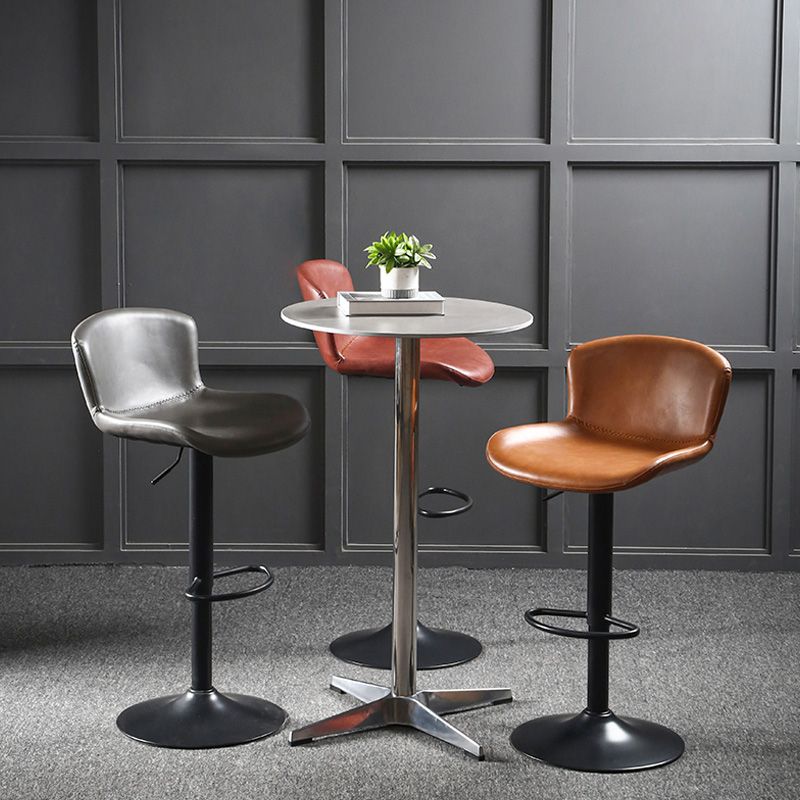 Modern Backrest Rotatable Counter Stool Iron Bar Stool with Cushion and Pedal