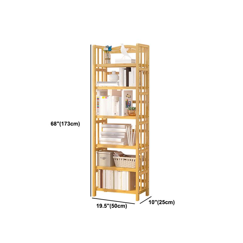 Adjustable Wood Book Shelf Bamboo Natural Shelf Bookcase Open Shelf Shelves Included