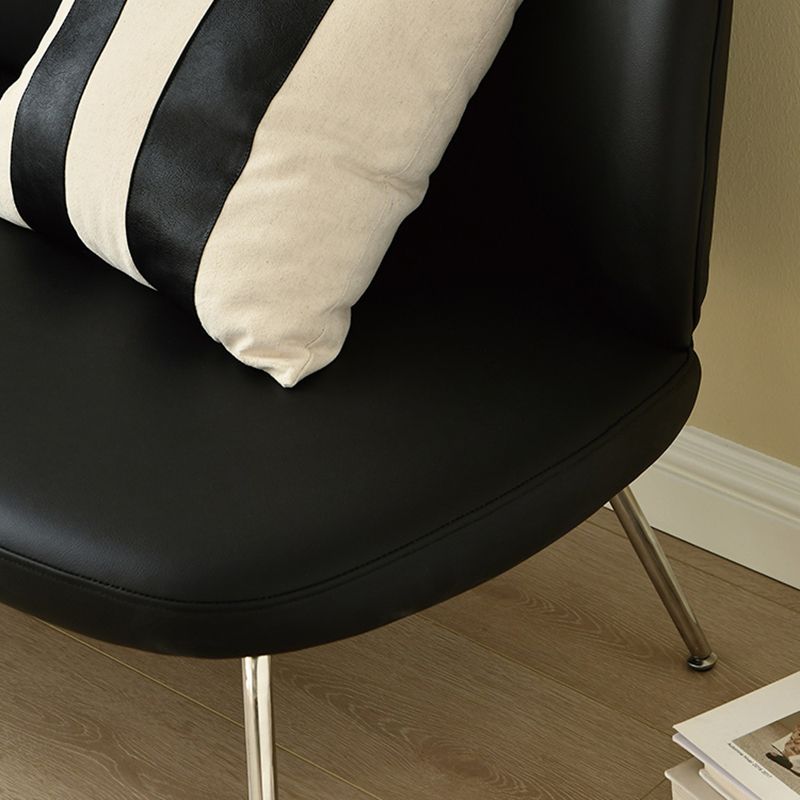 Faux Leather Modern Settee 2-seat Armless Seating in Black/Green