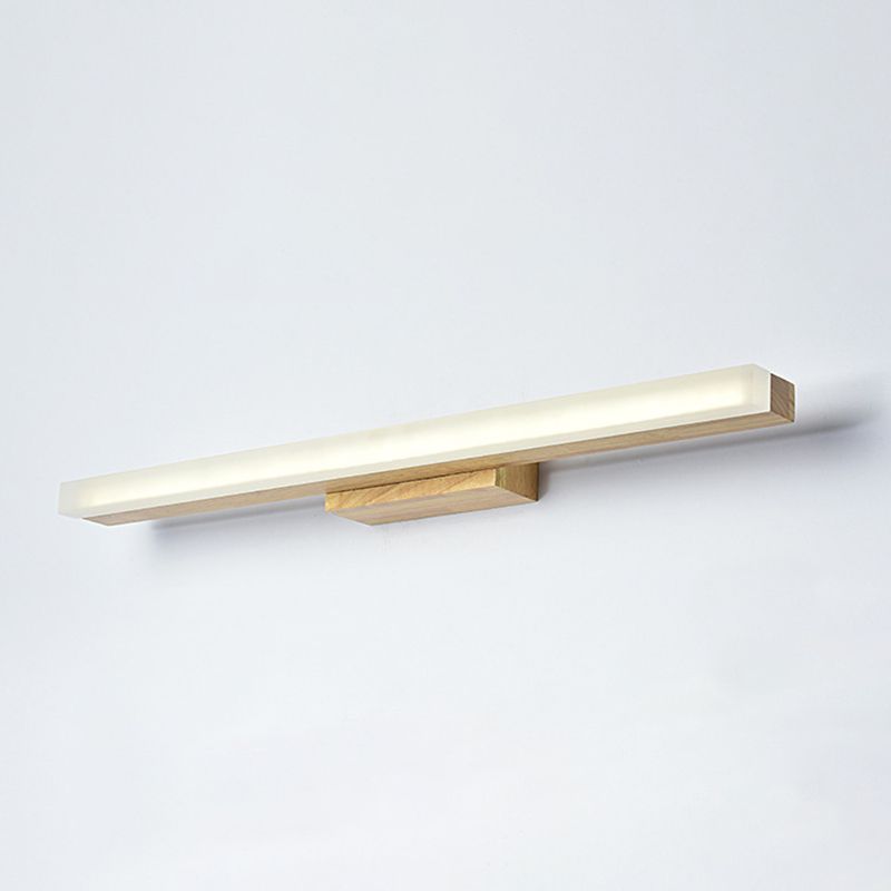 Miroir en bois simple moderne Miroir Light Rectangle LED Vanité LED pour chambre à coucher