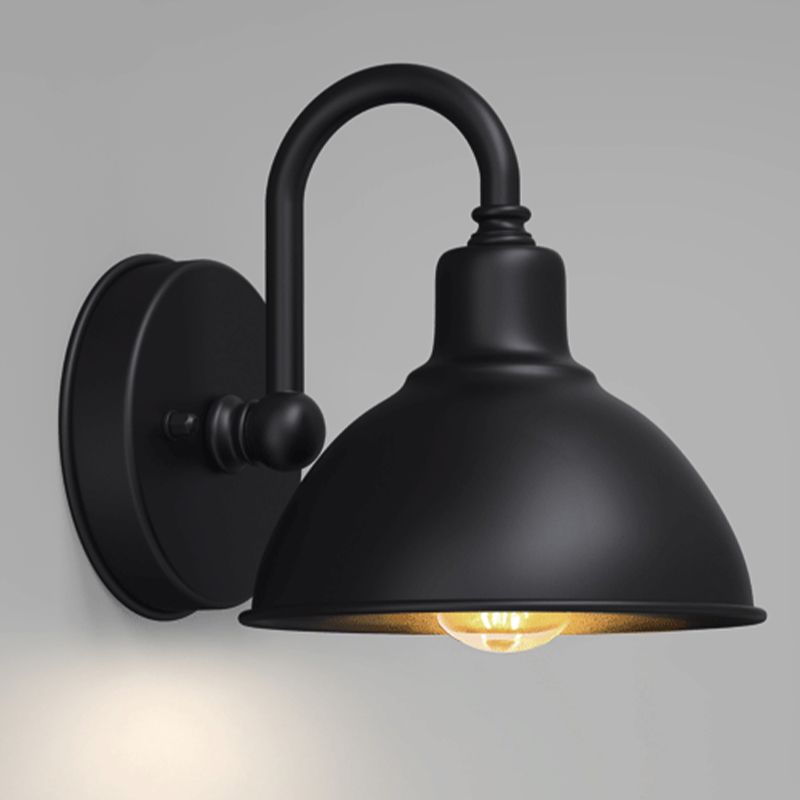 Schwarz 1 leichte Leuchten leichte industrielle Eisenzierpanzer Wandlampe für den Freien im Freien