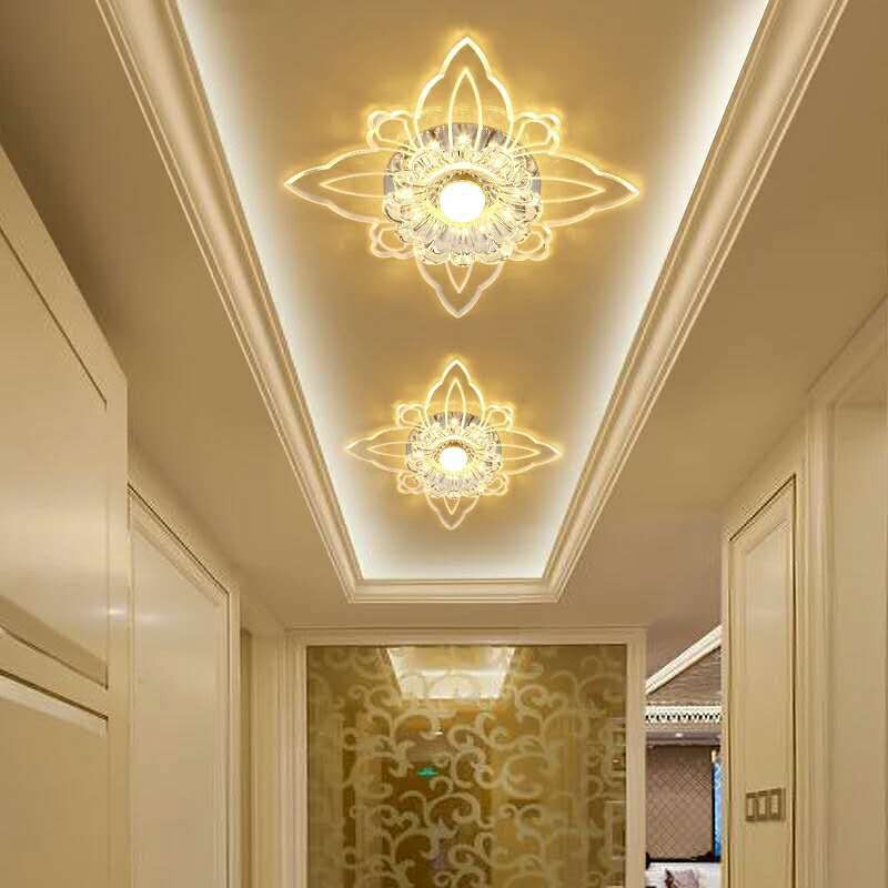 Floral Crystal LED Flushmount Lighting Contemporary Clear Flush Mount Ceiling Light für Hallway
