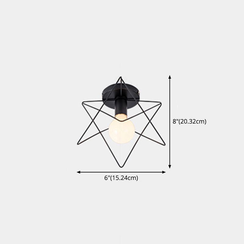 Près de Ceiling Éclairage Loft Style Geometric Metal Ceiling Light Fixture in Black