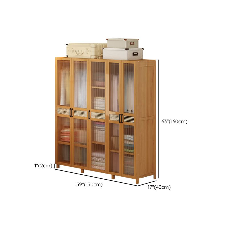 Modern Style Wardrobe Cabinet Wood Clothes Rail Wardrobe Armoire with Legs