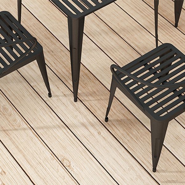 Modern Metal Dining Set 1/5/7 Pieces Rectangular Dining Table Set for Outdoor