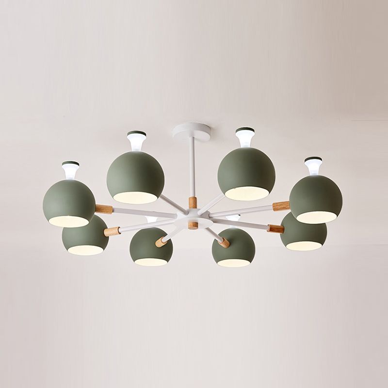 Multi -light sferische tak hangende licht moderne stijl metalen hangende verlichting voor slaapkamer