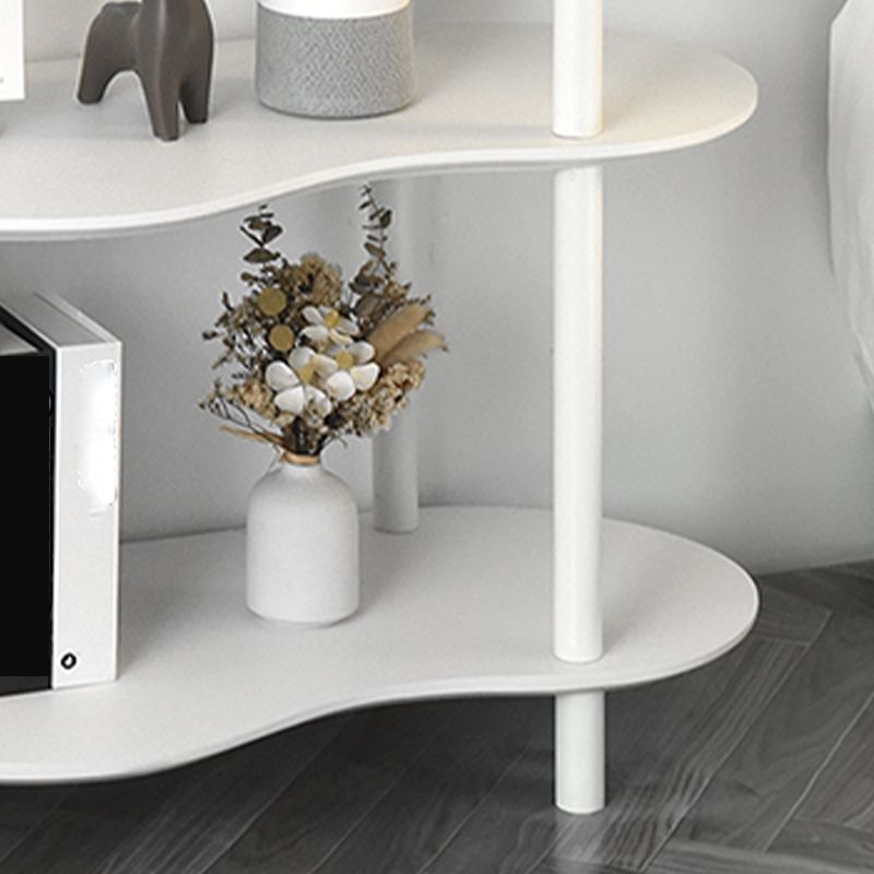 Geometry White Bookshelf Modern Artificial Wood Bookcase with 3 / 4 Shelves