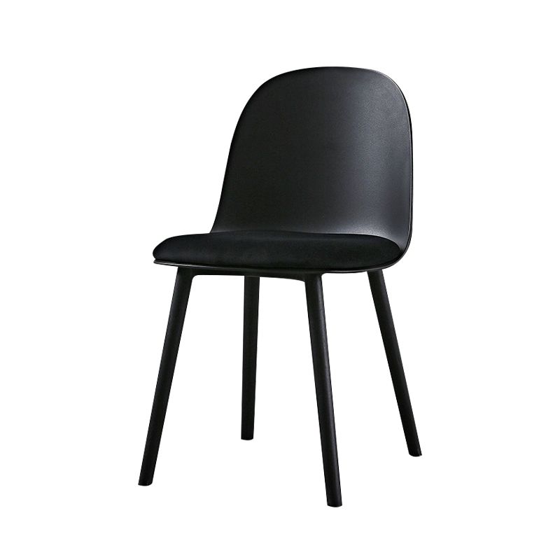 Scandinavian Plastic Kitchen Dining Room Chair Solid Back Side Chair
