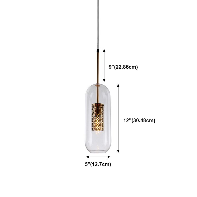 Contemporary Hanging Light Glass Shade Pendant Lighting Fixture for Sitting Room
