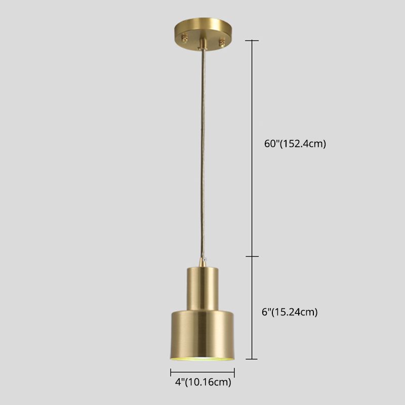 Postmodern Simplicity Brass Lamp Body Pendant Lamp Hanging Light for Bedroom