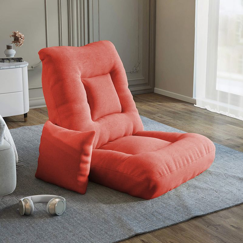 Convertible Armless Chair with Pillow Solid Color Chair for Living Room/Bedroom