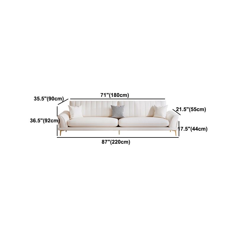 Faux Leather Sofa 35.43" D x 36.22" H Flared Arm Sofa for Living Room