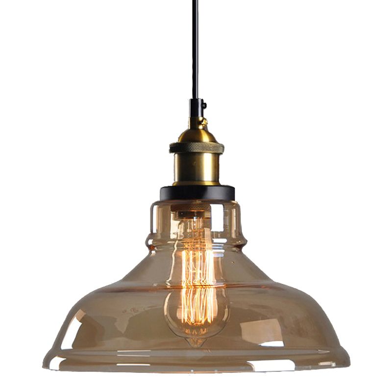 Bowl Restaurant Pendant Lighting Fixture Glass Minimalist Style Hanging Lamp Kit