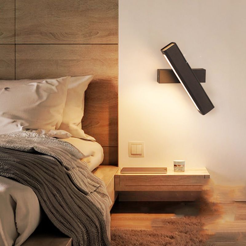 Square Shade Metal Wall Sconce Modern 1-Light Wall Mount Lighting
