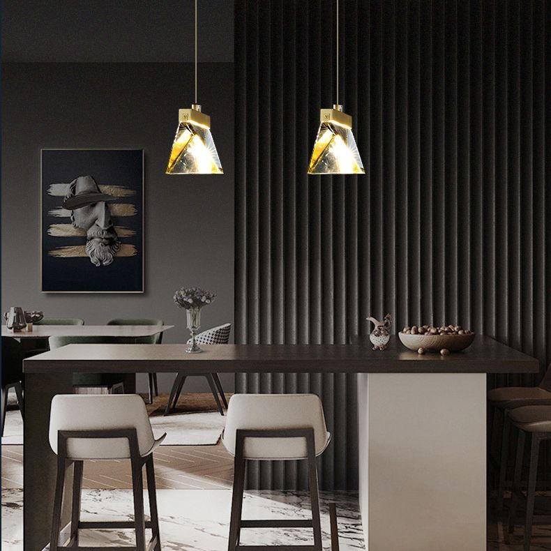 Lampada appesa al cristallo a LED semplice soggiorno in stile lusso lampadario a sospensione a sospensione