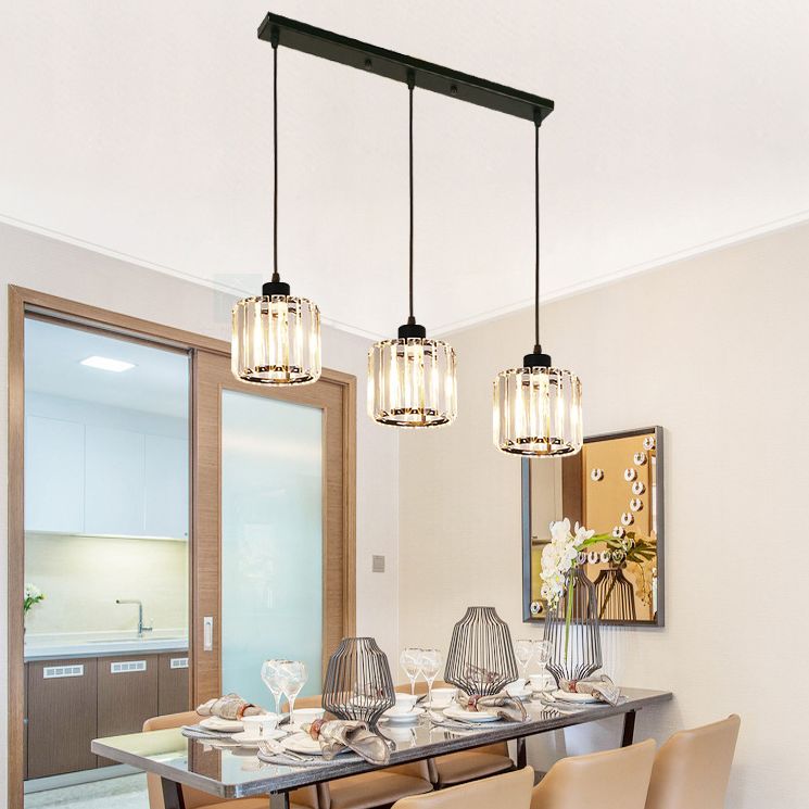 Modern Minimalist in stile Minimalista Drum Impiccing Luci a sospensione Crystal Clessing Sofril Light for Dining Room