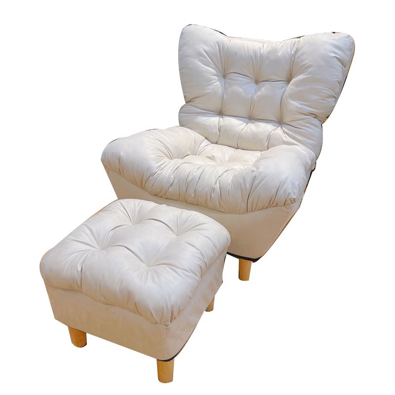 Scandinavian Parsons Chair Solid Color Living Room Reclining Basic Four Leg Accent Chair