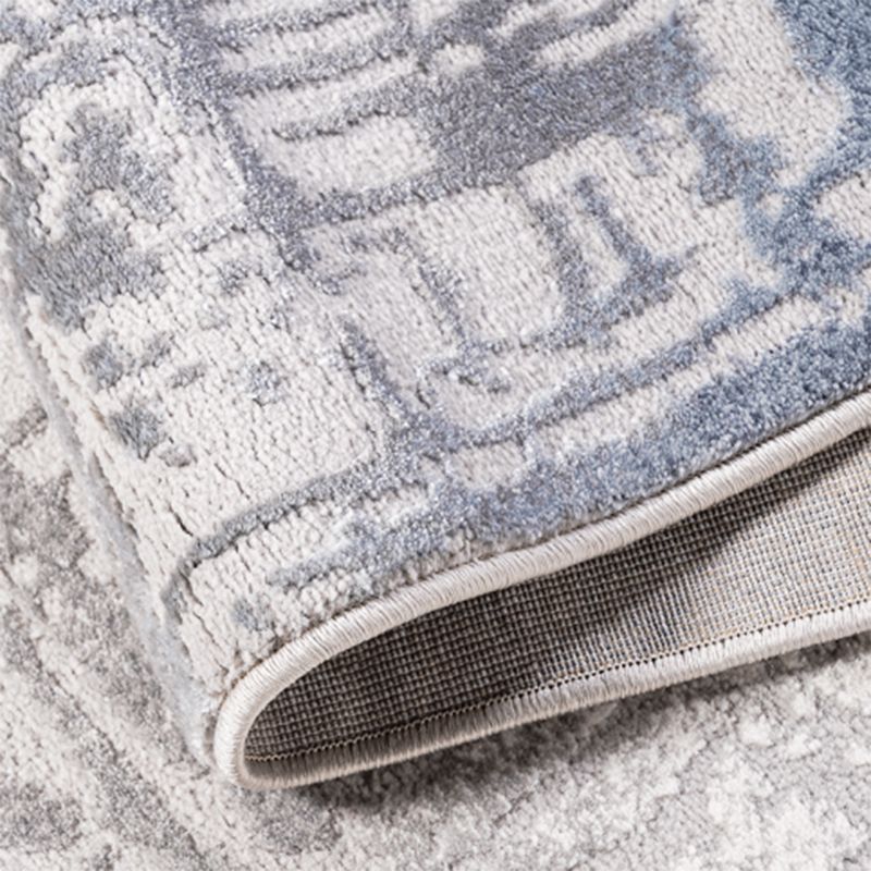 Grey Modern Area Carpet Tie-Dye Pattern Polyester Area Rug Easy Care Washable Rug for Living Room