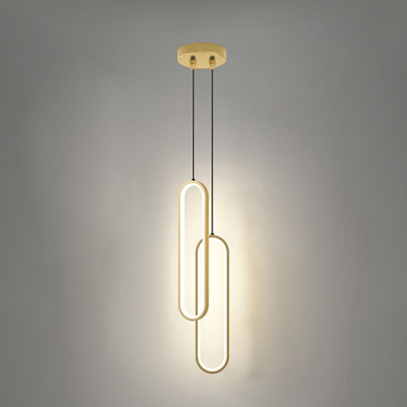 Linear Shape Hanging Lighting Modern Style Metal Multi Light Hanging Lamp for Bedside