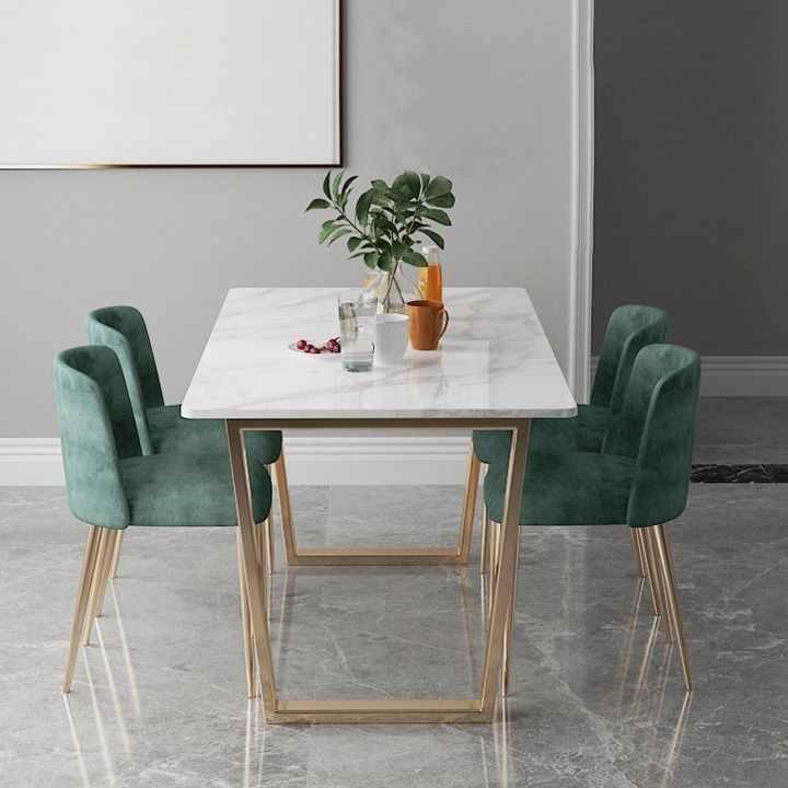 Nordic 1/2/5/7 Pieces Dining Set Rectangle Stone Dining Table for Dining Room