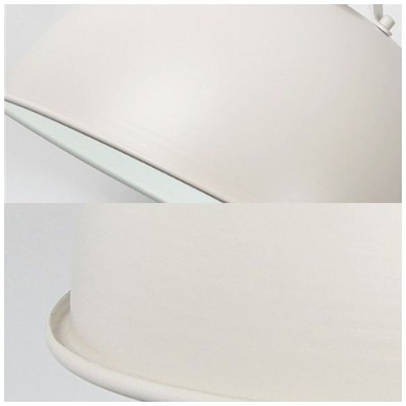 16"/19.5" W 1 Light Pendant Lighting with Dome Shade Metal Industrial Dining Room Hanging Ceiling Light in Black/White