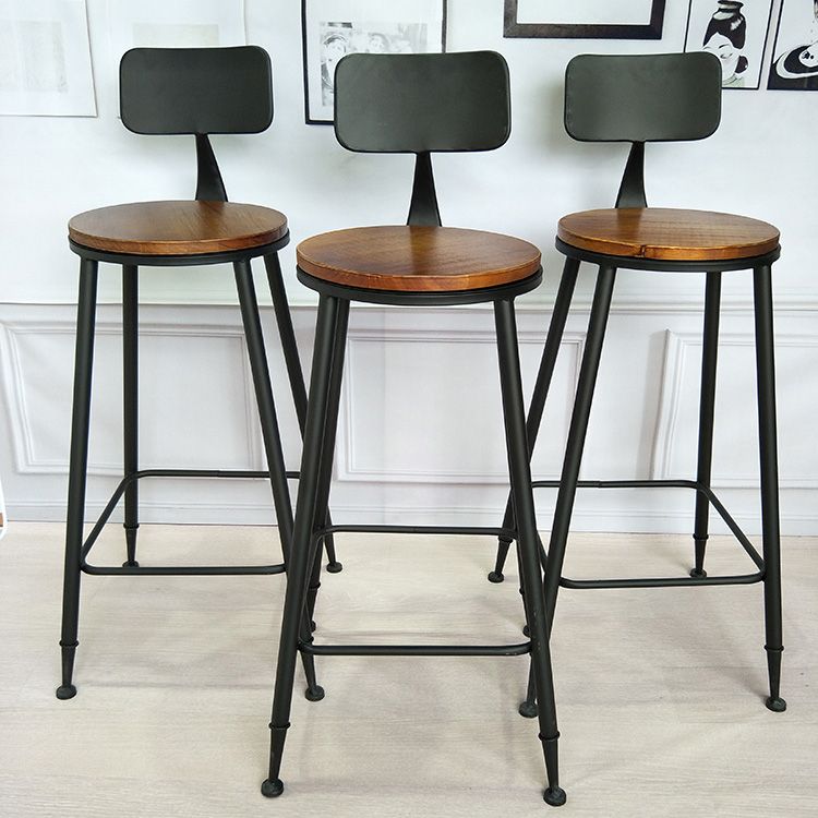 Industrial Style Solid Wood Bar Table Set 1/2/3/4 Pieces Counter Table with High Stools