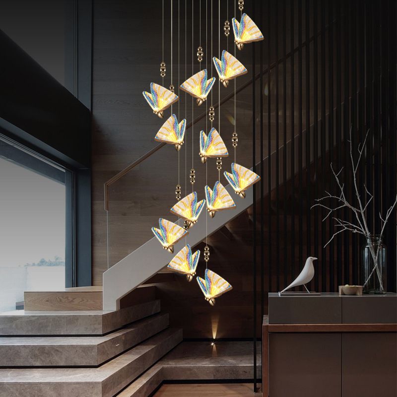 Modern Creative Creative Butterfly Candant Light Creative Acrilic Acrilic Hanging Lampade per soggiorno