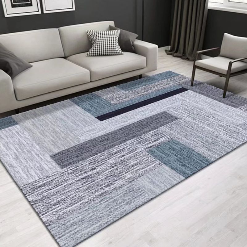 Beige Striped Carpet Polyester Simple Area Carpet Washable Carpet for Drawing Room