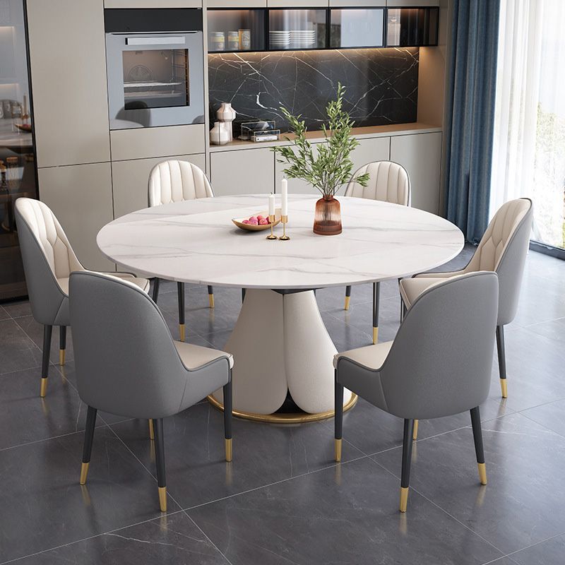 Modern Scalable White Dining Table Stone Table for Dining Room