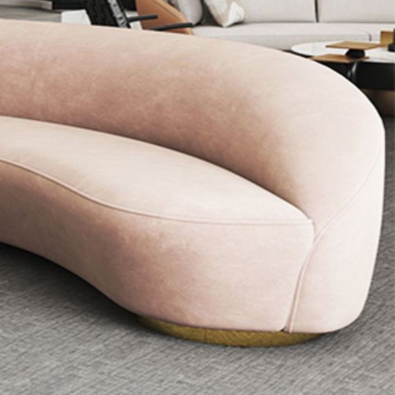 Contemporary Curved SofaWool Recessed Arm Sofa 35.43 inch Wide