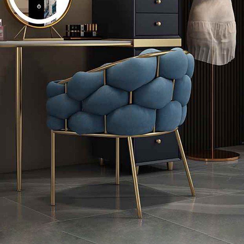 Upholstered Dining Chairs Nordic Style Solid Back Armless Chairs